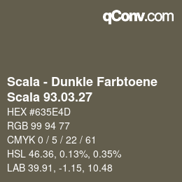 Código de color: Scala - Dunkle Farbtoene - Scala 93.03.27 | qconv.com
