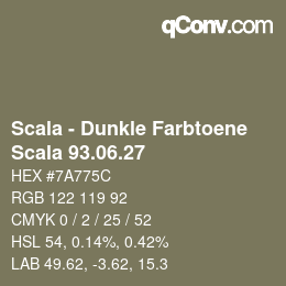 颜色代码: Scala - Dunkle Farbtoene - Scala 93.06.27 | qconv.com