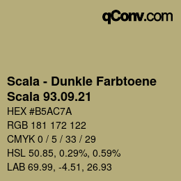 Código de color: Scala - Dunkle Farbtoene - Scala 93.09.21 | qconv.com