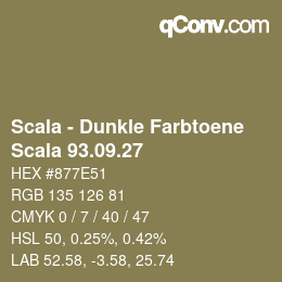 Código de color: Scala - Dunkle Farbtoene - Scala 93.09.27 | qconv.com