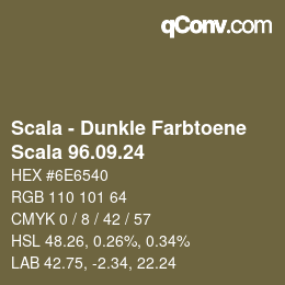 Código de color: Scala - Dunkle Farbtoene - Scala 96.09.24 | qconv.com