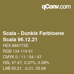 Code couleur: Scala - Dunkle Farbtoene - Scala 96.12.21 | qconv.com
