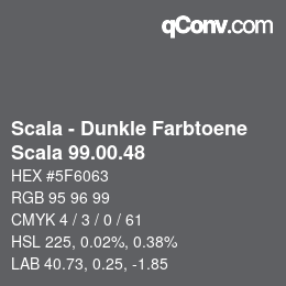 Code couleur: Scala - Dunkle Farbtoene - Scala 99.00.48 | qconv.com