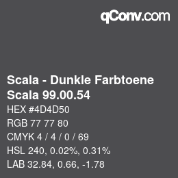 Código de color: Scala - Dunkle Farbtoene - Scala 99.00.54 | qconv.com
