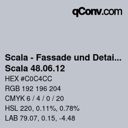 颜色代码: Scala - Fassade und Detail - Scala 48.06.12 | qconv.com