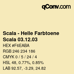 Código de color: Scala - Helle Farbtoene - Scala 03.12.03 | qconv.com