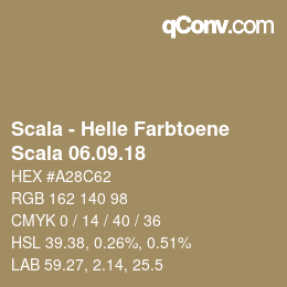 Código de color: Scala - Helle Farbtoene - Scala 06.09.18 | qconv.com