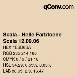 颜色代码: Scala - Helle Farbtoene - Scala 12.09.06 | qconv.com