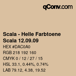 颜色代码: Scala - Helle Farbtoene - Scala 12.09.09 | qconv.com