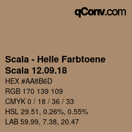 颜色代码: Scala - Helle Farbtoene - Scala 12.09.18 | qconv.com