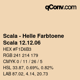 颜色代码: Scala - Helle Farbtoene - Scala 12.12.06 | qconv.com