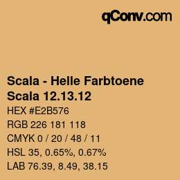 颜色代码: Scala - Helle Farbtoene - Scala 12.13.12 | qconv.com