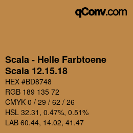 颜色代码: Scala - Helle Farbtoene - Scala 12.15.18 | qconv.com