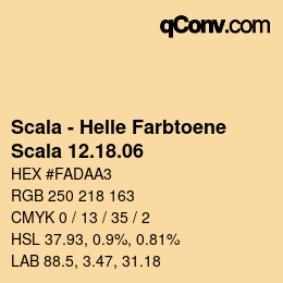 颜色代码: Scala - Helle Farbtoene - Scala 12.18.06 | qconv.com
