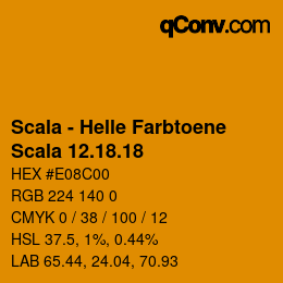 颜色代码: Scala - Helle Farbtoene - Scala 12.18.18 | qconv.com