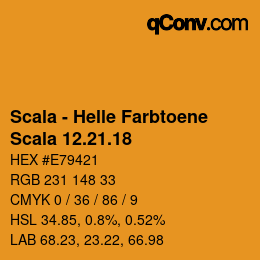 颜色代码: Scala - Helle Farbtoene - Scala 12.21.18 | qconv.com