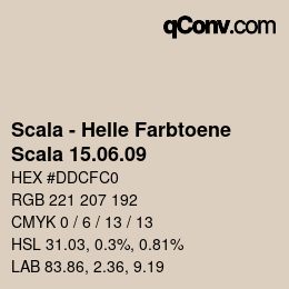 颜色代码: Scala - Helle Farbtoene - Scala 15.06.09 | qconv.com