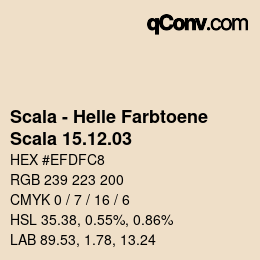 颜色代码: Scala - Helle Farbtoene - Scala 15.12.03 | qconv.com