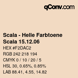 颜色代码: Scala - Helle Farbtoene - Scala 15.12.06 | qconv.com