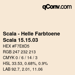 颜色代码: Scala - Helle Farbtoene - Scala 15.15.03 | qconv.com