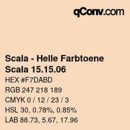 颜色代码: Scala - Helle Farbtoene - Scala 15.15.06 | qconv.com