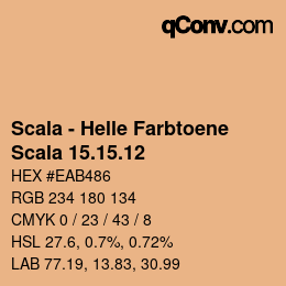 颜色代码: Scala - Helle Farbtoene - Scala 15.15.12 | qconv.com