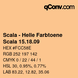 颜色代码: Scala - Helle Farbtoene - Scala 15.18.09 | qconv.com