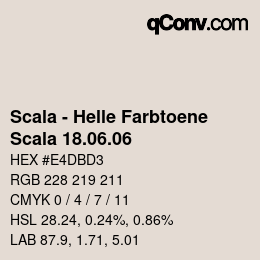 颜色代码: Scala - Helle Farbtoene - Scala 18.06.06 | qconv.com