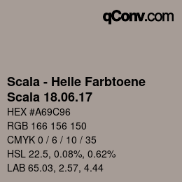 颜色代码: Scala - Helle Farbtoene - Scala 18.06.17 | qconv.com