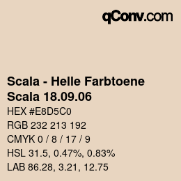 颜色代码: Scala - Helle Farbtoene - Scala 18.09.06 | qconv.com