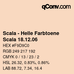 颜色代码: Scala - Helle Farbtoene - Scala 18.12.06 | qconv.com