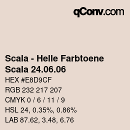 颜色代码: Scala - Helle Farbtoene - Scala 24.06.06 | qconv.com