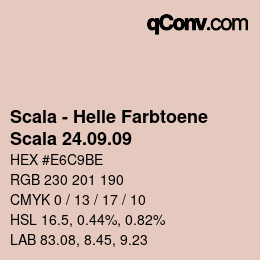 颜色代码: Scala - Helle Farbtoene - Scala 24.09.09 | qconv.com