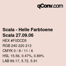 颜色代码: Scala - Helle Farbtoene - Scala 27.09.06 | qconv.com