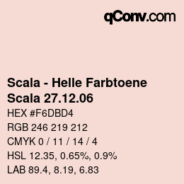 颜色代码: Scala - Helle Farbtoene - Scala 27.12.06 | qconv.com