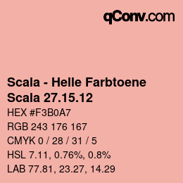 颜色代码: Scala - Helle Farbtoene - Scala 27.15.12 | qconv.com