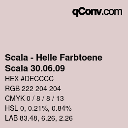 颜色代码: Scala - Helle Farbtoene - Scala 30.06.09 | qconv.com