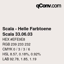 颜色代码: Scala - Helle Farbtoene - Scala 33.06.03 | qconv.com
