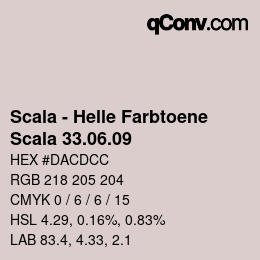 颜色代码: Scala - Helle Farbtoene - Scala 33.06.09 | qconv.com