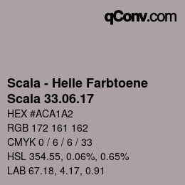 Código de color: Scala - Helle Farbtoene - Scala 33.06.17 | qconv.com