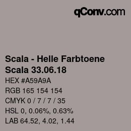 颜色代码: Scala - Helle Farbtoene - Scala 33.06.18 | qconv.com