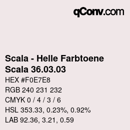 颜色代码: Scala - Helle Farbtoene - Scala 36.03.03 | qconv.com