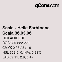 颜色代码: Scala - Helle Farbtoene - Scala 36.03.06 | qconv.com
