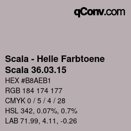颜色代码: Scala - Helle Farbtoene - Scala 36.03.15 | qconv.com