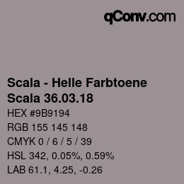 颜色代码: Scala - Helle Farbtoene - Scala 36.03.18 | qconv.com