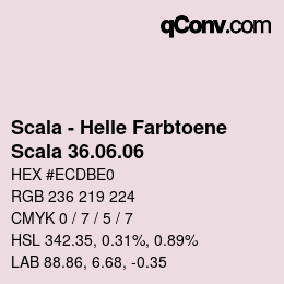 颜色代码: Scala - Helle Farbtoene - Scala 36.06.06 | qconv.com