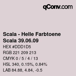 颜色代码: Scala - Helle Farbtoene - Scala 39.06.09 | qconv.com