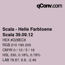 颜色代码: Scala - Helle Farbtoene - Scala 39.09.12 | qconv.com