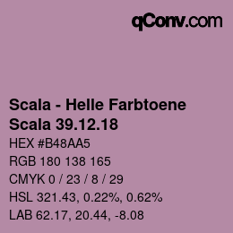 颜色代码: Scala - Helle Farbtoene - Scala 39.12.18 | qconv.com