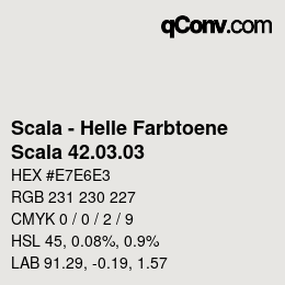 颜色代码: Scala - Helle Farbtoene - Scala 42.03.03 | qconv.com